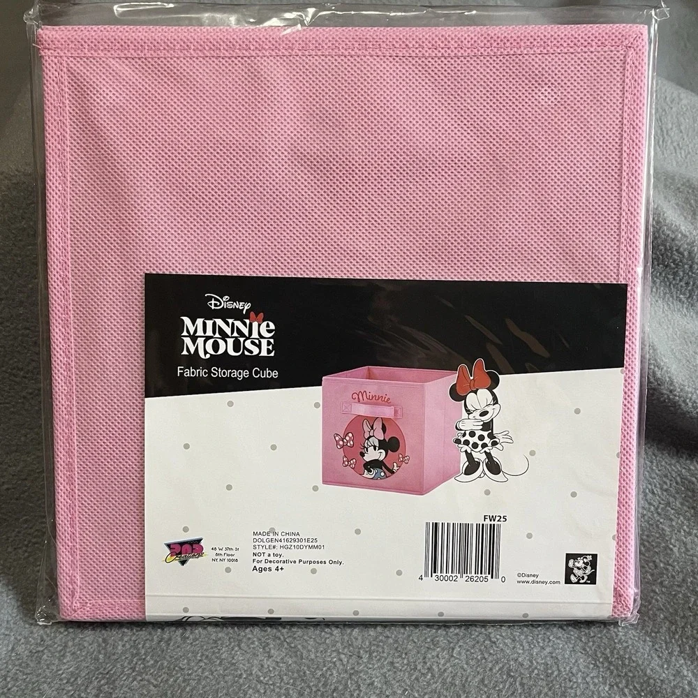Disney Minnie Mouse Foldable Fabric‎ Storage Bin Containers for Shelves 10x10